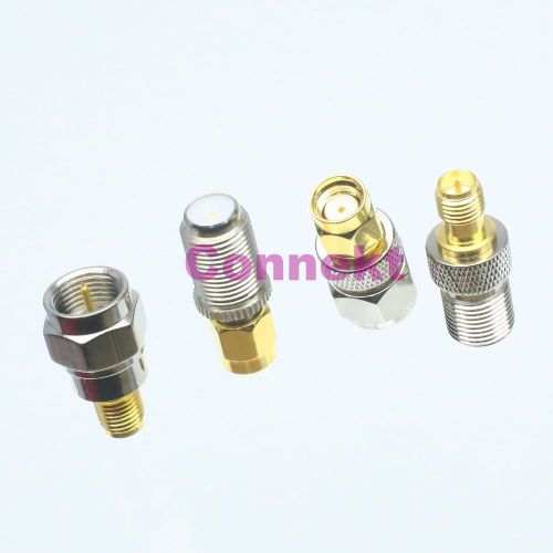 4pcs/set F TV &amp; RP-SMA kit male plug female jack RF adapter connector