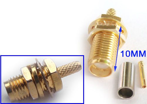 100pcs copper sma female crimp for rg174 rg316 rg188 rg179  cable connector for sale