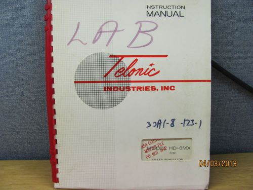 TELONIC HD-3MX Sweep Generator Instruction Manual w/schematics 46574