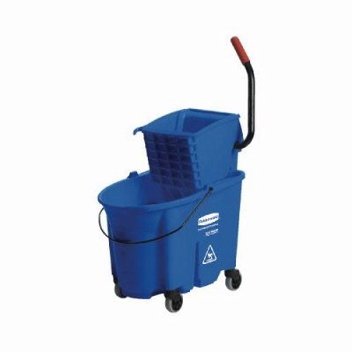 Rubbermaid WaveBrake 35-qt. Side Press Mop Bucket &amp; Wringer (RCP 7588-88 BLU)