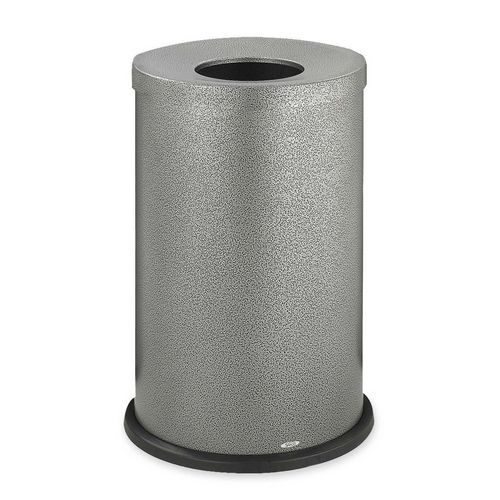 Safco 9677NC Open Top Receptacle 35 Gallon 19-3/4inx28-1/2in Black/Silver