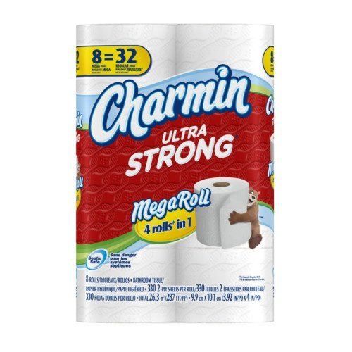 NEW CHARMIN BATH TISSUE TOILET PAPER ULTRA STRONG 8 MEGA ROLLS