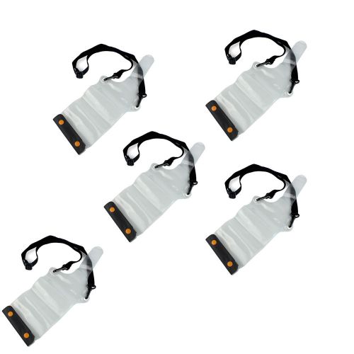 5pcs Orange Button Transparent Waterproof Holster Case For Universal 2-Way Radio