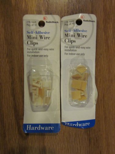 2 packs of 10 Radio Shack # 278-1668 Mini Self Adhesive Wire Clips w free ship!