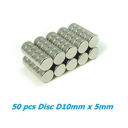 50pcs Strong Rare Earth Neodymiun Disc Magnets Dia 10mm x 5mm N35 Super Powerful