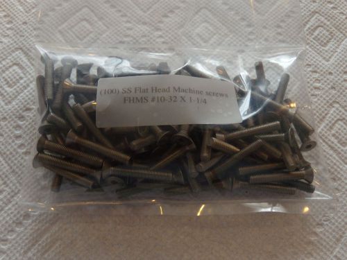 (100) stainless steel ss flat head socket screws 10-32 x1-1/4&#034; for sale