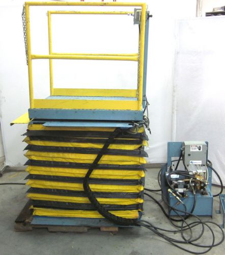 Advance al-236m hydraulic scissor man lift 500lbs dock/skirt lt/rt/up/down 3-ph for sale