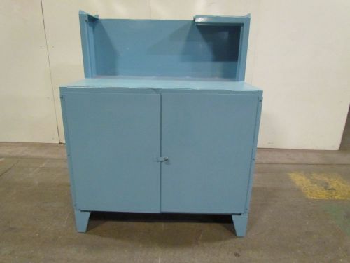 Welded steel foreman&#039;s desk 45&#034;w 26&#034;d 57t 3 shelf 2 door lockable new paint for sale