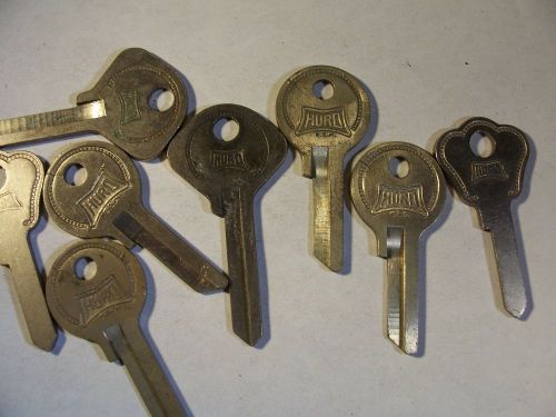 8 OLD   VINTAGE ORG    HURD  1940  KEY BLANK   UNCUT     LOCKSMITH