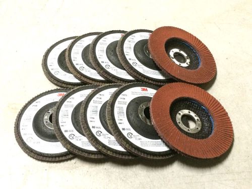3m 4-1/2&#034; x 7/8&#034; flap discs wheels type 27 usa made 10 pack #747d for sale