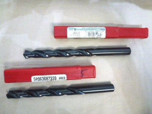 39/64&#034; Straight Shank 135°Split Point Jobber&#039;s Length HSS Drill Bit-Pack of 2