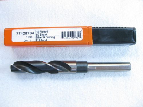 NEW 11/16&#034; HSS SILVER &amp; DEMING DRILL BIT 1/2 SHANK HERTEL USA