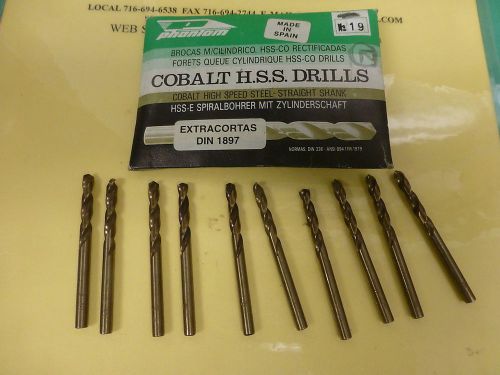 SCREW MACHINE DRILL COBALT #19 {.1660&#034;] DIAM 135 SPLIT POINT 10 PCS NEW $10.00