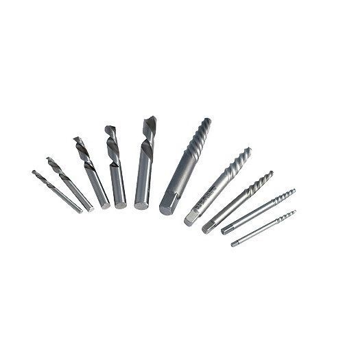 10PC SCREW EXTRACTOR &amp; LEFT HAND DRILL BIT NEW SET