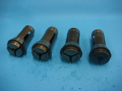 BROWN &amp; SHARPE ROUND #11 COLLETS, 4 PCS. TOTAL 9/16, 1/2&#034;, 7/16&#034;, 1/4&#034;