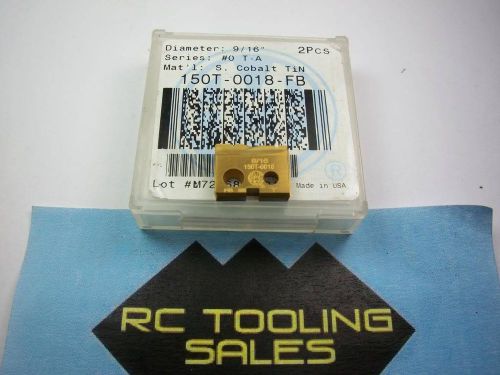 9/16 .5625 super cobalt flat bottom spade drill insert tin coated series #0 t-a for sale