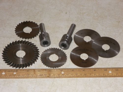 3/4&#039; &amp; 7/8&#034;  slitting saw arbors &amp; 6x  blades    pkg. deal! for sale