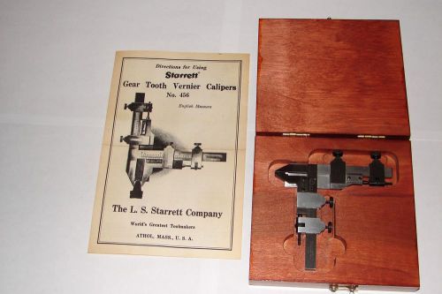 Starrett Gear Tooth Vernier Calipers No. 456 No Reserve