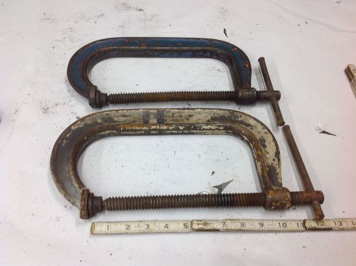 (2) armstrong  408 deep throat heavy duty c-clamp 0-8&#034; opening. used tool for sale