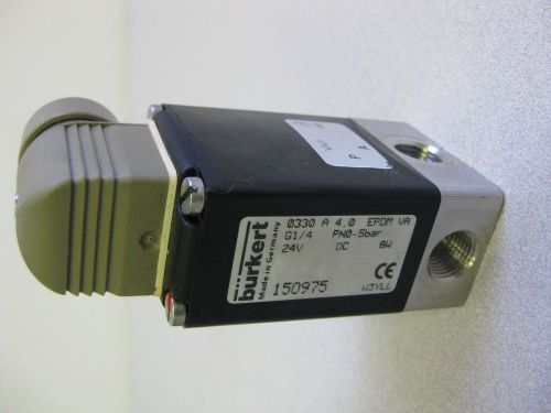 REDUCED -NEW BURKERT SOLENOID VALVE 330A - ANALYTICAL GRADE  316 STAINLESS 24VDC