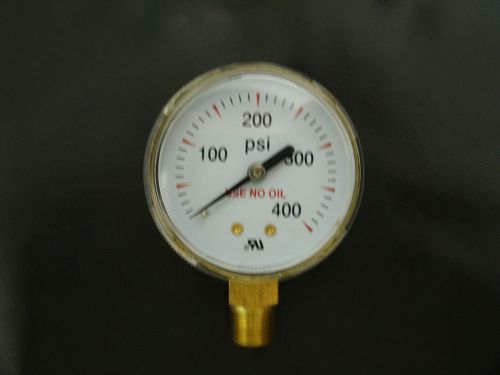 2&#034; 0-400 1/4&#034; NPT Bottom Fitting Gauge Nitrogen HVAC Heating and Air