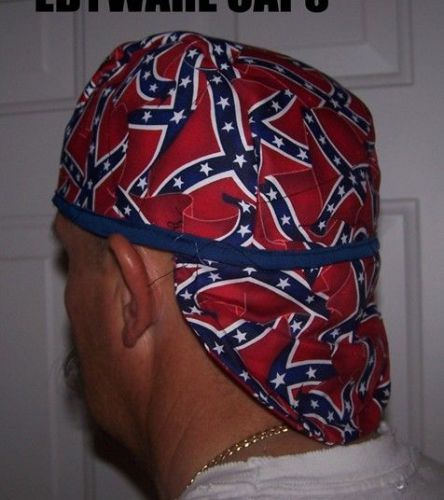 REAL WELDING CAP!  jean LINER-reversible  ,REBEL FLAGS !   ,