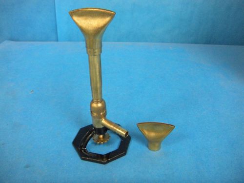 Vintage Lab Brass Bunsen Burner 7&#034; with Flame Spreader Tips