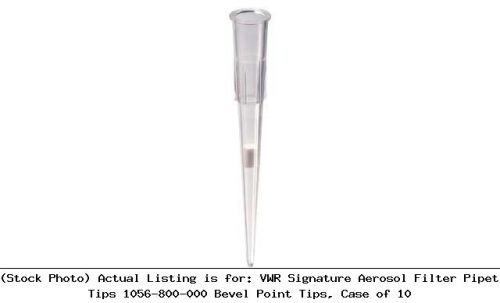 Vwr signature aerosol filter pipet tips 1056-800-000 bevel point tips, case of for sale