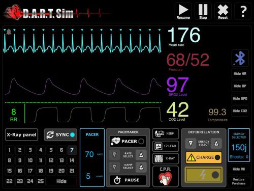 Ecg simulator 25 rhythms, simulate 12lead,x-rays,pacing,sync,d-fib,nibp,co2,spo2 for sale