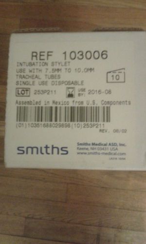 10 NIB PORTEX INTUBATION STYLET 7.5-10mm Tracheal Tubes 103006 2016-08 SMITHS