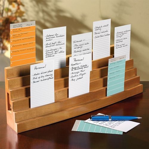 Wood Business Card Display Holder Levenger Note Bleacher