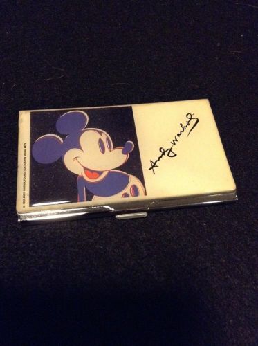 1995 acme studios disney mickey mouse andy warhol metal business card holder for sale