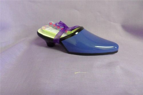 Notepad and Pen Gift Set Desk Organizer Soul Mates Ceramic Shoe Purple Emma NIB