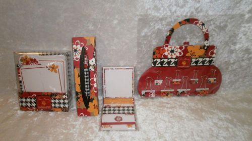 Vera bradley desk office set bittersweet pen notes stickies binder clips  nwt for sale