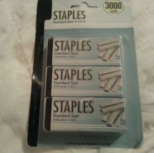 STANDARD STAPLES 26/6    3000 CT   NEW