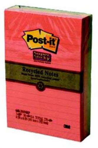 Post-it super sticky recycled notes 4&#039;&#039; x 6&#039;&#039; 45 sheets/pad ruled 4 count for sale