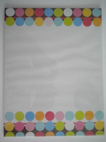 *NEW* ~ 25 Deco &#034;BRILLIANT POLKA DOTS BORDERS&#034; Computer Stationery Sheets