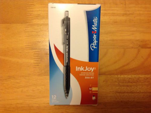 Paper Mate InkJoy 300 RT Retractable Pens, 12 Black Ink Pens 1781490 Ballpoint