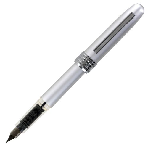 Platinum Plaisir Fountain Pen, Ice White Barrel, Medium Point, Black Ink