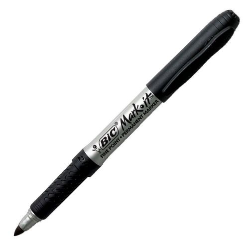 Bic Mark-it Gripster Permanent Marker - Fine Marker Point Type - Black (gpm11bk)