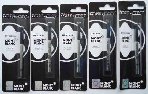 5x Refills for MONTBLANC BALLPOINT PEN  BLACK COLOR INK MEDIUM POINT BRAND NEW