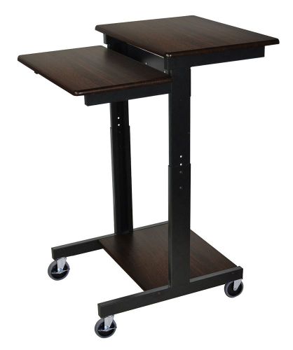 LUXOR PS3945-W Laptop/Projector Stand, 39&#034;-45&#034; H x 24&#034; W x 31&#034; D, Black/Walnut