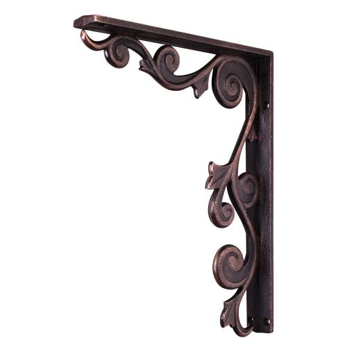 Brushed Bronze- 1-1/2&#034; X 10&#034; X 13-1/2&#034;(Iron) Floral Bar Bracket. # MCOR2-DBAC