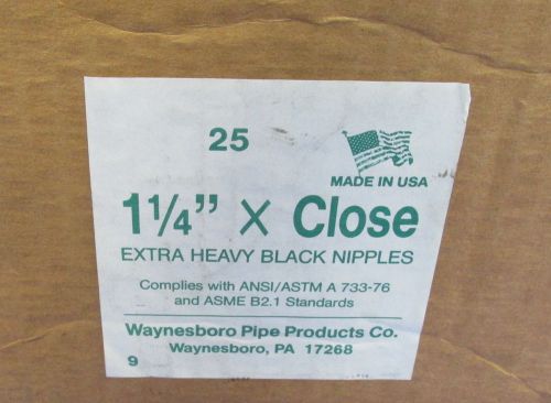 1-1/4&#034; X CLOSE EXTRA HEAVY DUTY BLACK NIPPLES 25 PER BOX