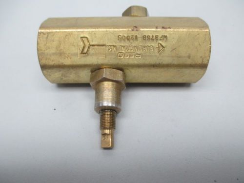 NEW REGO MF375B BRASS THREADED 3/8 IN NPT NEEDLE VALVE D246127