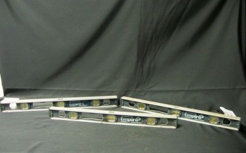 LOT OF 3 EMPIRE I-BEAM MODEL 581-24 ALUMINUM 24&#034; MAGNETIC LEVELS W/ 3 VIALS -