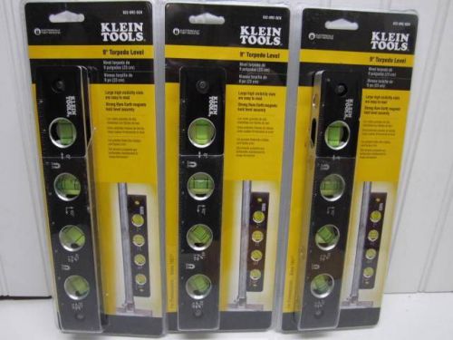 (3) Three NEW KLEIN TOOLS 9&#034; Magnetic Torpedo Level Model 932-9RE-SEN No Reserve