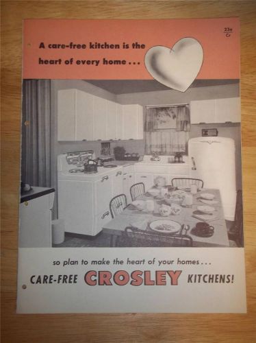 Vtg Crosley Catalog~Kitchen Appliances~Refrigerator/Range/Dishwasher/Cabinets
