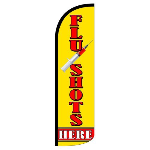 Flu Shots Windless Full Sleeve Feather Flag 16&#039; Deluxe Sign Flutter Banner bnsx