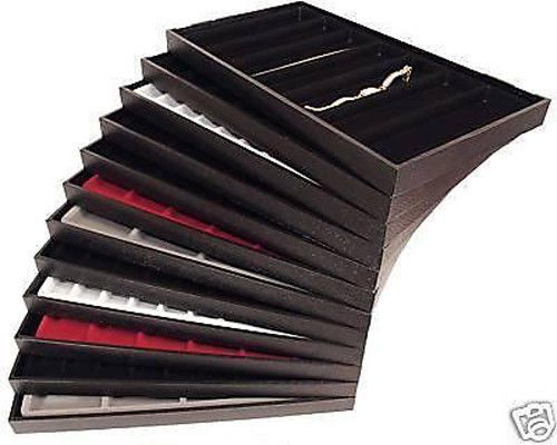 JEWELRY DISPLAY TRAYS INSERTS RED BLACK GRAY WHITE SET